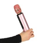 Bezdrôtový karaoke mikrofón Bluetooth ružový – Obrázok 4