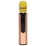 Bezdrôtový karaoke mikrofón Bluetooth zlatý – Obrázok 2