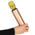 Bezdrôtový karaoke mikrofón Bluetooth zlatý – Obrázok 4