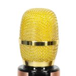 Bezdrôtový karaoke mikrofón Bluetooth zlatý – Obrázok 5