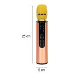 Bezdrôtový karaoke mikrofón Bluetooth zlatý – Obrázok 8
