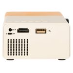 Mini projektor prenosný projektor pre deti LED TFT LCD 1920x1080 24-60" USB HDMI 12V žlto-biely – Obrázok 2