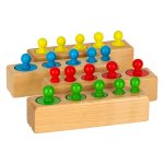 Montessori drevené valcové závažia farebné – Obrázok 2