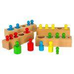 Montessori drevené valcové závažia farebné – Obrázok 3