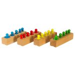 Montessori drevené valcové závažia farebné – Obrázok 4