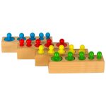 Montessori drevené valcové závažia farebné – Obrázok 5
