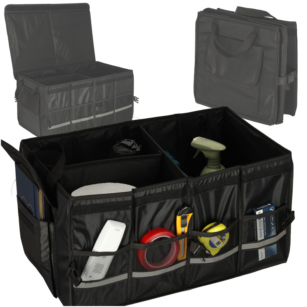 Organizer-do-bagaznika-torba-do-samochodu-z-odblaskami-60X35X30-173375 Taška na organizér do kufra auta s odrazkami 60X35X30 – Obrázok 1