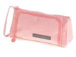Školský peračník s dvojitým vreckom vanity case ružový – Obrázok 2