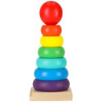 Pyramídový drevený triedič veží dúha 13cm – Obrázok 2