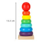 Pyramídový drevený triedič veží dúha 13cm – Obrázok 3