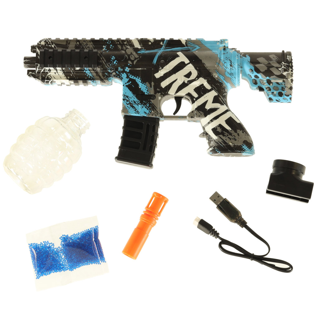 Pistolet-na-kulki-zelowe-wodne-karabin-niebieski-zasilanie-bateryjne-USB-550szt-7-8mm-144567 Vodná puška modrá gélová guľôčková pištoľ napájaná batériou USB 550ks. 7-8mm – Obrázok 1