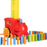 Lokomotíva Vlak Skladačka domino vlak červená – Obrázok 3