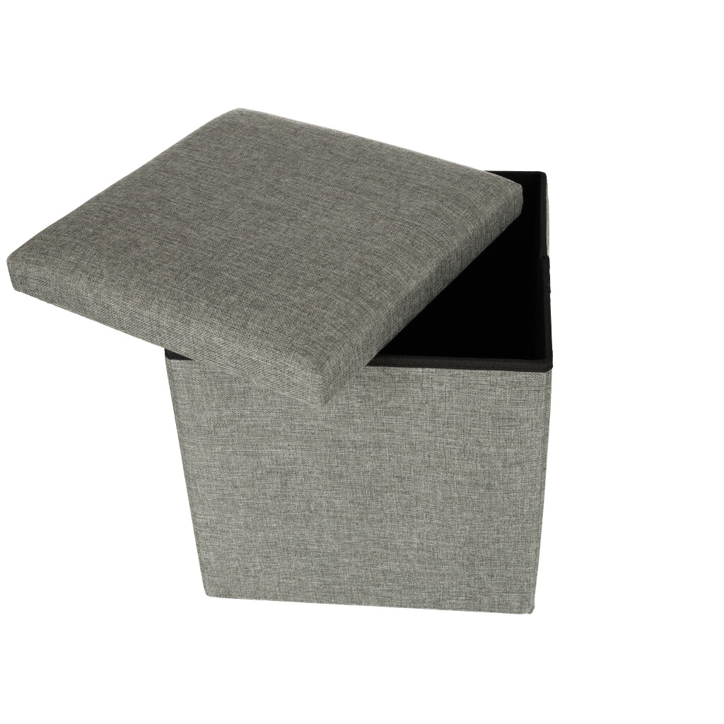 Puf-skladany-ze-schowkiem-szary-38x38x38cm-135310 Skladací puf s úložným priestorom sivý 38x38x38cm – Obrázok 1