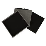 Skladací puf s úložným priestorom sivý 38x38x38cm – Obrázok 2