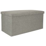Skladací puf s úložným priestorom sivý veľký 76x38x38cm