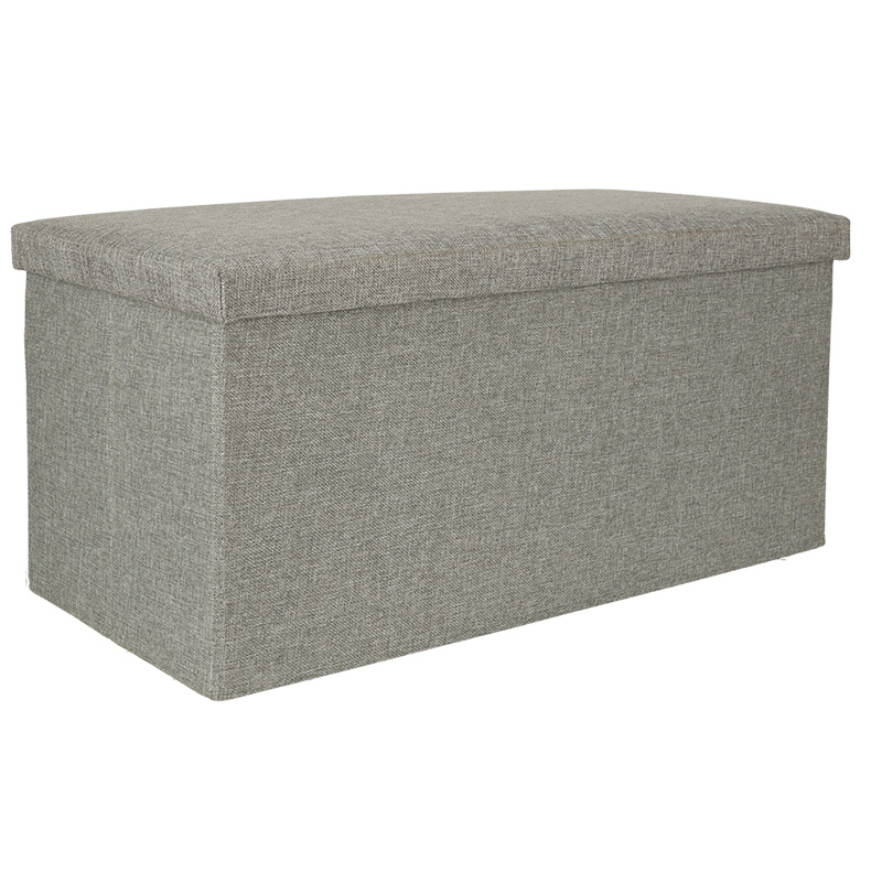 Puf-skladany-ze-schowkiem-szary-duzy-76x38x38cm-135298 Skladací puf s úložným priestorom sivý veľký 76x38x38cm – Obrázok 1