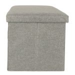 Skladací puf s úložným priestorom sivý veľký 76x38x38cm – Obrázok 2