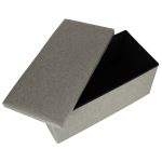 Skladací puf s úložným priestorom sivý veľký 76x38x38cm – Obrázok 3