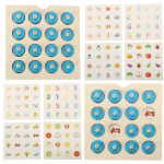 Drevená stolová puzzle hra na pamäť + 4 karty – Obrázok 5