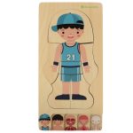 Drevené vrstvené puzzle montessori body building chlapec – Obrázok 2