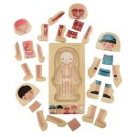Drevené vrstvené puzzle montessori body building chlapec – Obrázok 4