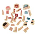 Drevené vrstvené puzzle montessori body building chlapec – Obrázok 6