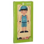 Drevené vrstvené puzzle montessori body building chlapec – Obrázok 9