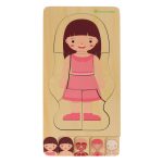 Drevené vrstvené puzzle body building montessori dievča – Obrázok 2