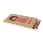 Drevené vrstvené puzzle body building montessori dievča – Obrázok 3