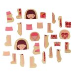 Drevené vrstvené puzzle body building montessori dievča – Obrázok 6