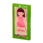 Drevené vrstvené puzzle body building montessori dievča – Obrázok 9