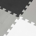 Penové puzzle detská podložka 180x180cm 9 dielov šedo-krémová – Obrázok 7