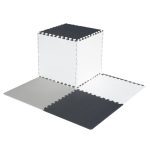 Penové puzzle detská podložka 180x180cm 9 dielov šedo-krémová – Obrázok 8