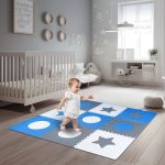 Penová podložka na puzzle pre deti 180x180cm 9 dielov sivomodrá – Obrázok 5