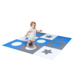 Penová podložka na puzzle pre deti 180x180cm 9 dielov sivomodrá – Obrázok 6