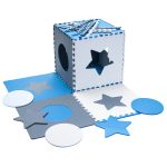 Penová podložka na puzzle pre deti 180x180cm 9 dielov sivomodrá – Obrázok 10