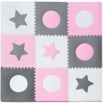 Penová podložka na puzzle pre deti 180x180cm 9 dielov sivo-ružová – Obrázok 2