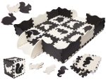 Penové puzzle podložka / ohrádka pre deti 25 kusov čierna a biela – Obrázok 2