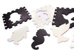 Penové puzzle podložka / ohrádka pre deti 25 kusov čierna a biela – Obrázok 6