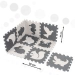 Penová podložka na puzzle pre deti 9 el. čierna-ecru 85cm x 85cm x 1cm – Obrázok 6