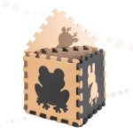 Penová podložka na puzzle pre deti 9el. béžovo-hnedo-čierna 85cm x 85cm x 1cm – Obrázok 3