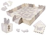 Penová podložka na puzzle/detská ohrádka 36el. sivá-ecru