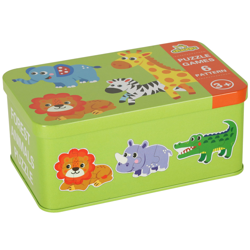 Puzzle-w-puszce-zwierzatka-safari-25-puzzli-149107 Puzzle v plechovke safari zvieratá 25 puzzle – Obrázok 1