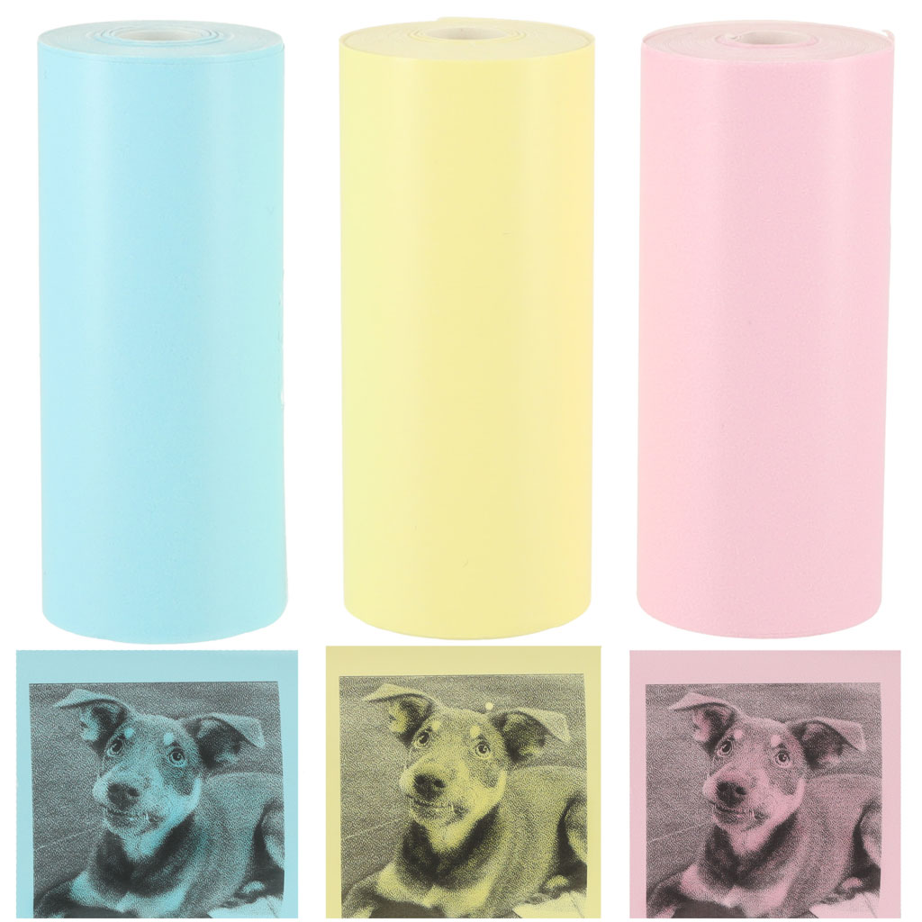 Rolki-papier-wklad-termiczny-do-mini-drukarki-5-7cmx3m-3-sztuki-kolorowe-141771 Rolky termálneho papiera pre mini tlačiareň 5,7 cmx3 m 3 ks farebné – Obrázok 1