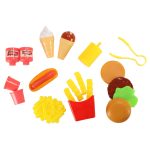 Detská kuchynka v kufríku fast food hamburger set zmrzlina hranolky 55cm – Obrázok 3