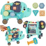 Interaktívny montessori sloník triedič blokov kladivo 26cm – Obrázok 6
