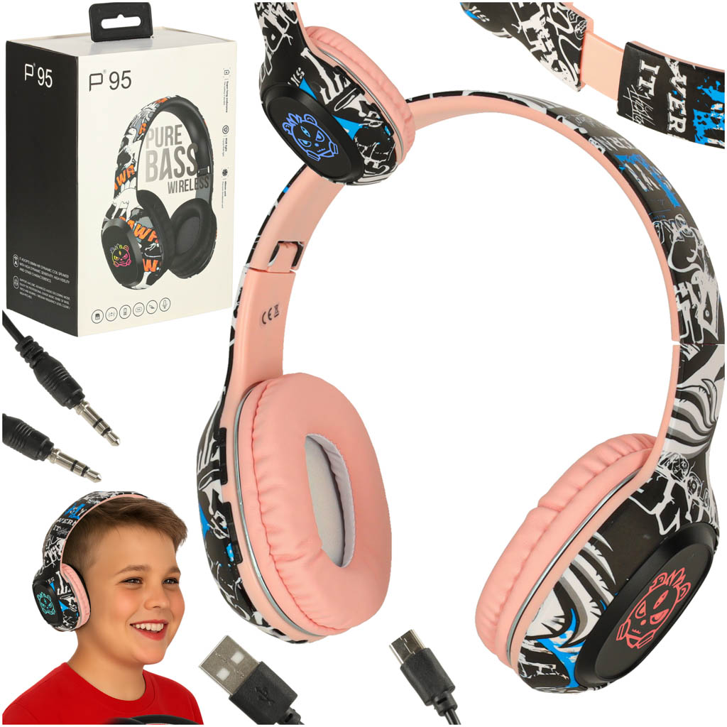 Sluchawki-bezprzewodowe-nauszne-Bluetooth-Gaming-Sport-rozowe-174152 Bezdrôtové slúchadlá do uší Bluetooth Gaming Sport pink – Obrázok 1