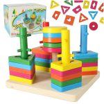 Drevené triediace puzzle 5 veží