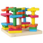 Drevené triediace puzzle 5 veží – Obrázok 3