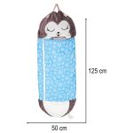 Detský spací vak turistický vankúš 2v1 135x50cm modrý – Obrázok 9